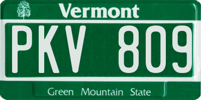 VT license plate PKV809