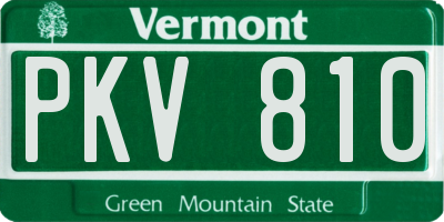 VT license plate PKV810