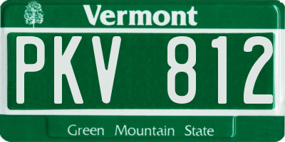 VT license plate PKV812