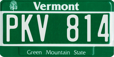 VT license plate PKV814