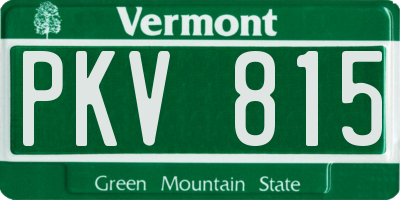 VT license plate PKV815
