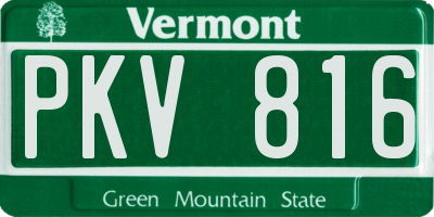 VT license plate PKV816