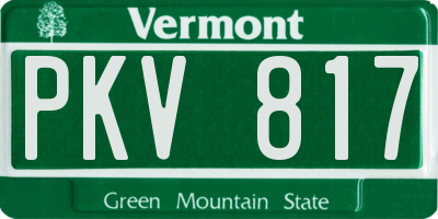 VT license plate PKV817