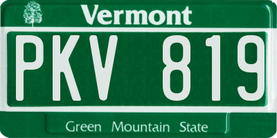 VT license plate PKV819