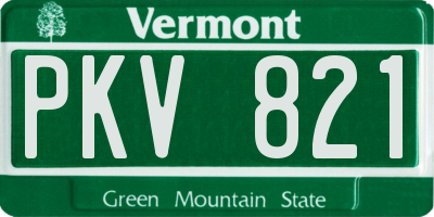 VT license plate PKV821