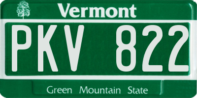 VT license plate PKV822