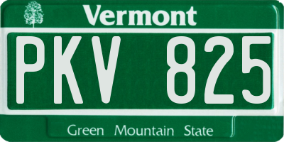 VT license plate PKV825