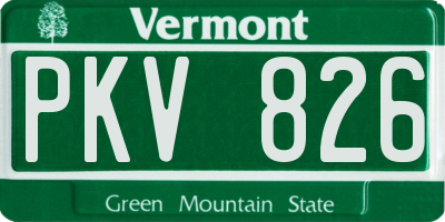VT license plate PKV826