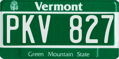 VT license plate PKV827