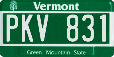 VT license plate PKV831
