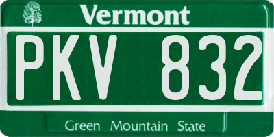 VT license plate PKV832