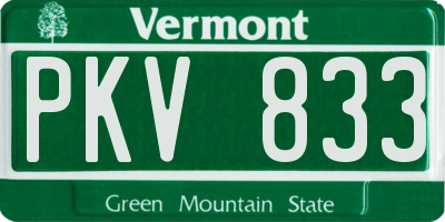 VT license plate PKV833