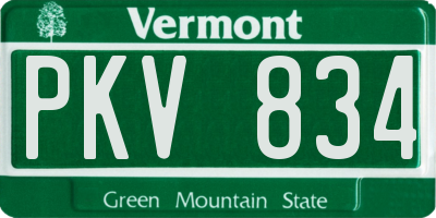 VT license plate PKV834