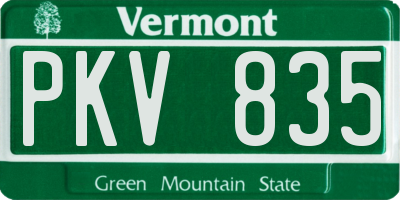 VT license plate PKV835