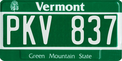 VT license plate PKV837