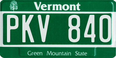VT license plate PKV840