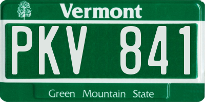 VT license plate PKV841