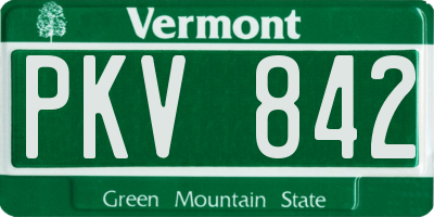 VT license plate PKV842