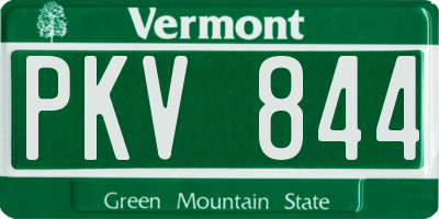 VT license plate PKV844
