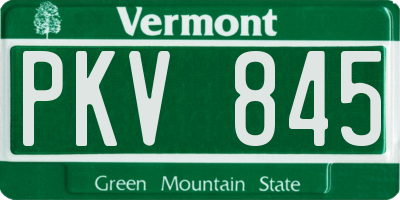 VT license plate PKV845