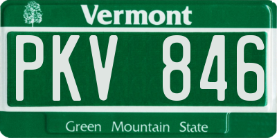 VT license plate PKV846
