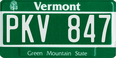VT license plate PKV847
