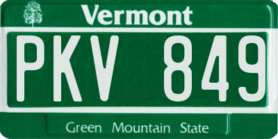 VT license plate PKV849