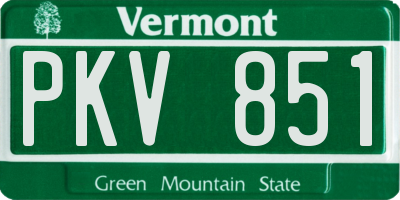 VT license plate PKV851