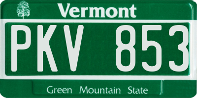 VT license plate PKV853