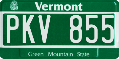 VT license plate PKV855