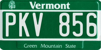 VT license plate PKV856