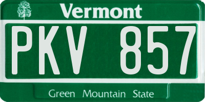 VT license plate PKV857