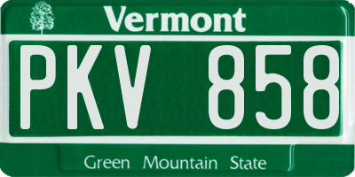 VT license plate PKV858