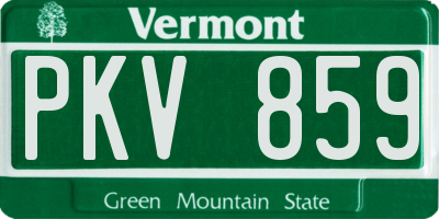 VT license plate PKV859