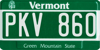 VT license plate PKV860