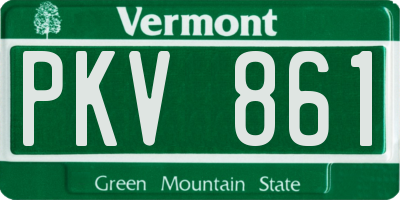 VT license plate PKV861