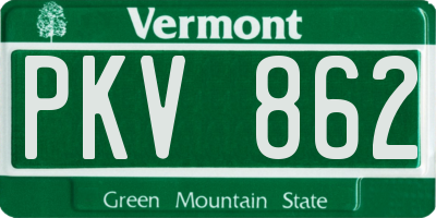 VT license plate PKV862