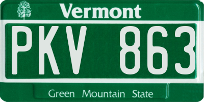 VT license plate PKV863