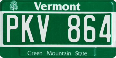 VT license plate PKV864
