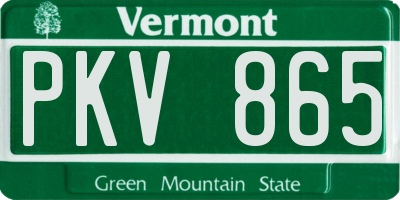 VT license plate PKV865