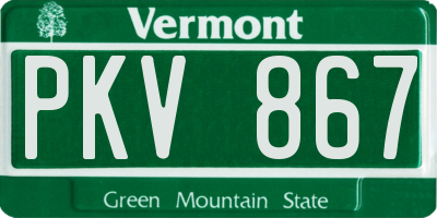 VT license plate PKV867