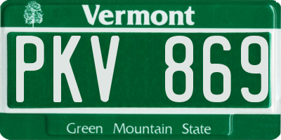 VT license plate PKV869