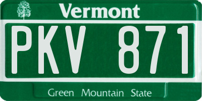 VT license plate PKV871