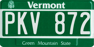 VT license plate PKV872