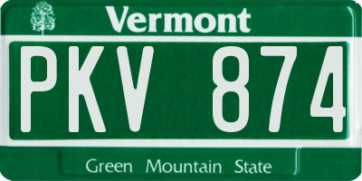 VT license plate PKV874