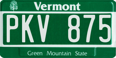 VT license plate PKV875