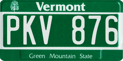 VT license plate PKV876