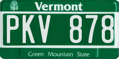 VT license plate PKV878
