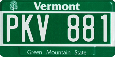 VT license plate PKV881