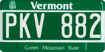 VT license plate PKV882